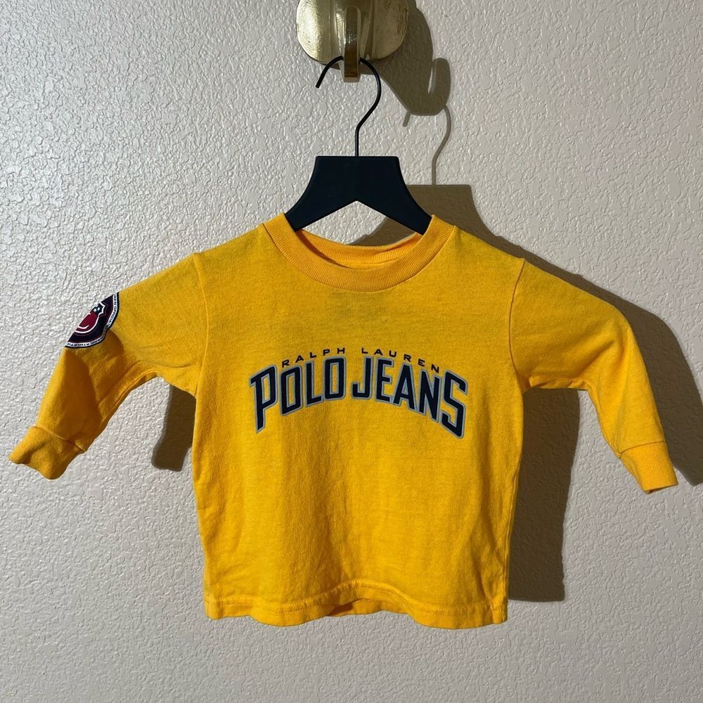 Ralph Lauren Yellow Polo Jeans Kids Long Sleeve Tee
